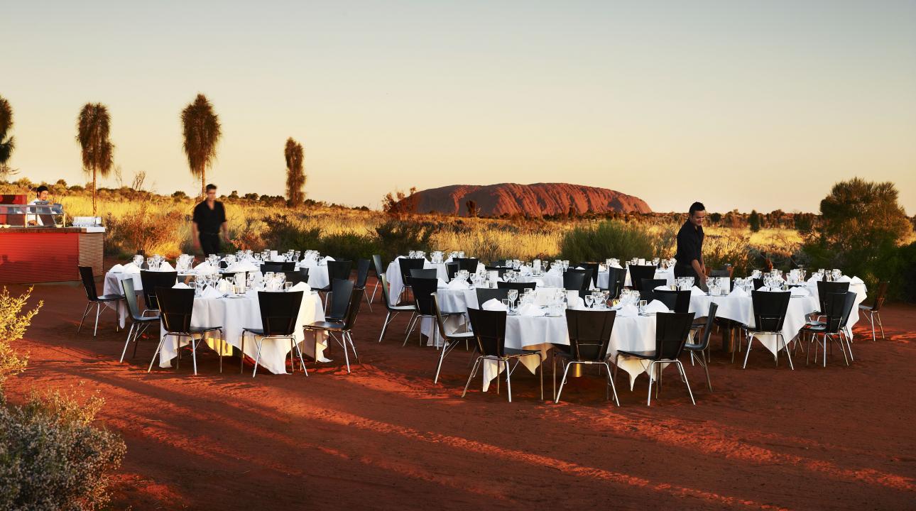 dinner tables outside