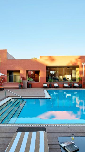 An outdoor pool at The Lost Camel
